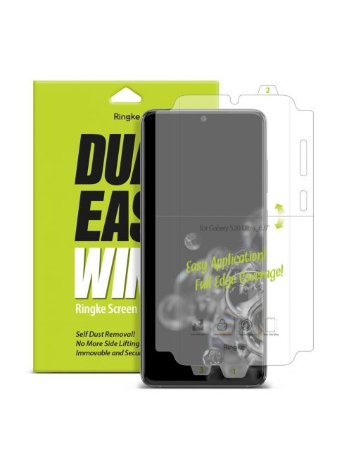 Samsung Galaxy S20 Ultra Ringke Dual Easy Wing 2x Kijelzővédő Fólia FULL DWSG0005