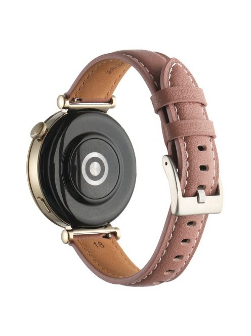 18mm Watch Strap for Huawei Watch GT 4 41mm / Garmin Venu 3S Genuine Cow Leather Watch Band - Pink