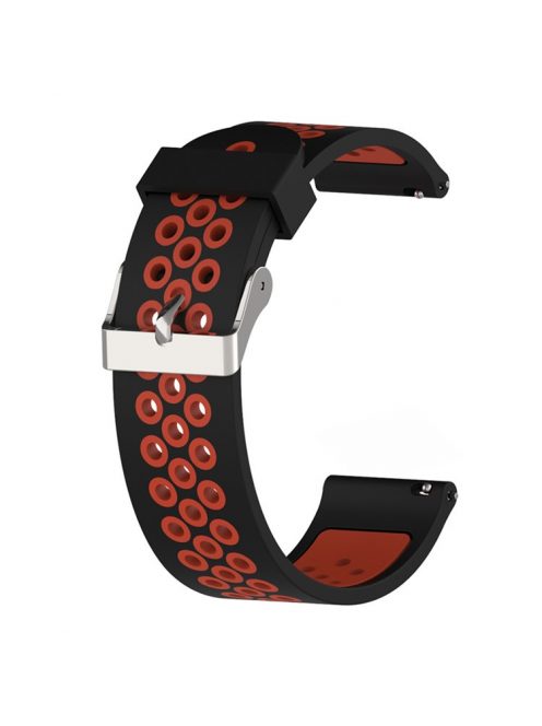 20mm Dual Color Silicone Smart Watch Band for GarminMove Luxe/Move Style /Move 3 /Move Venu - Black/Orange