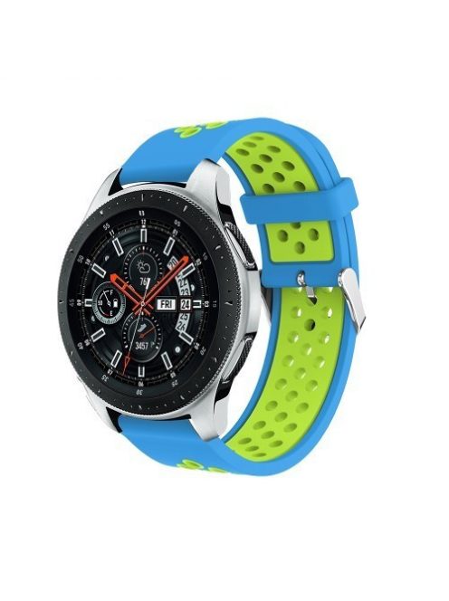 Pótszíj - Szilikon Óraszíj Samsung Galaxy Watch 46mm TwoTone Series Kék/Zöld