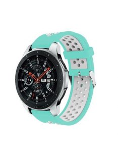   Pótszíj - Szilikon Óraszíj Samsung Galaxy Watch 46mm TwoTone Series Cián/Fehér