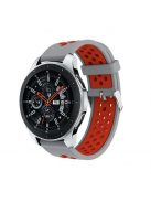 Pótszíj - Szilikon Óraszíj Samsung Galaxy Watch 46mm TwoTone Series Szürke/Piros