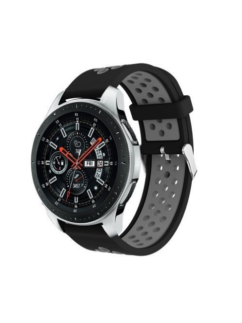 Pótszíj - Szilikon Óraszíj Samsung Galaxy Watch 46mm TwoTone Series Fekete/Szürke