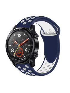   Huawei Watch GT Óraszíj - Szilikon Pótszíj Trendy Sport Style Kék/Fehér