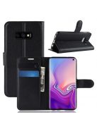 Samsung Galaxy S10e Notesz Tok Business Series Kitámasztható Bankkártyatartóval Fekete