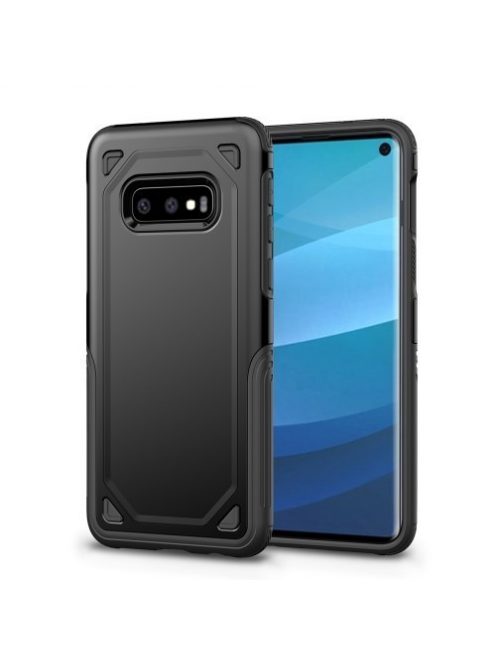 Samsung Galaxy S10e Tok Ütésálló Armor Rugged Series 2in1 Csúszásgátlóval Fekete