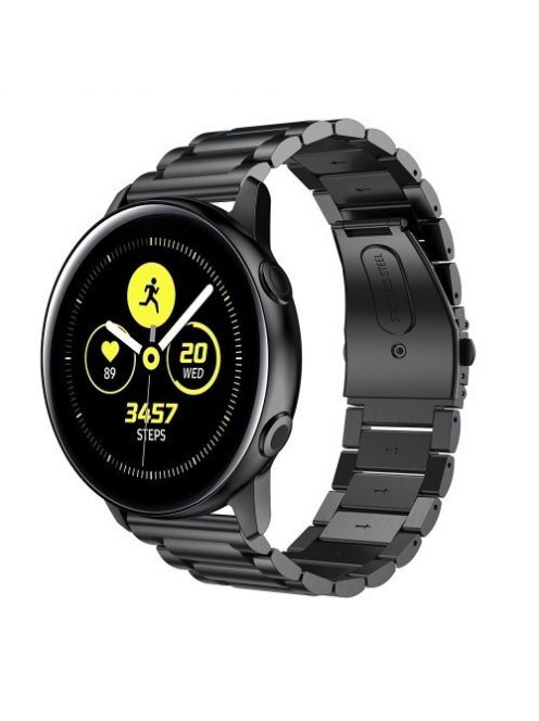 Samsung Galaxy Watch Active Pótszíj Óraszíj SM-R500 Fémszíj - Fekete