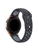 Samsung Galaxy Watch 42mm Pótszíj - Szilikon Óraszíj TwoTone Series Fekete/Szürke