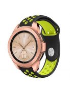 Samsung Galaxy Watch 42mm Pótszíj - Szilikon Óraszíj TwoTone Series Fekete/Zöld