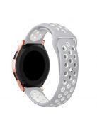 Samsung Galaxy Watch 42mm Pótszíj - Szilikon Óraszíj TwoTone Series Szürke/Fehér