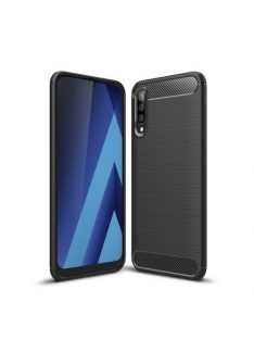   Samsung Galaxy A50 Szilikon Tok Ütésállókivitel Karbon Mintázattal Fekete