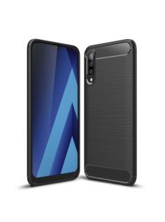   Samsung Galaxy A70 Szilikon Tok Ütésállókivitel Karbon Mintázattal Fekete