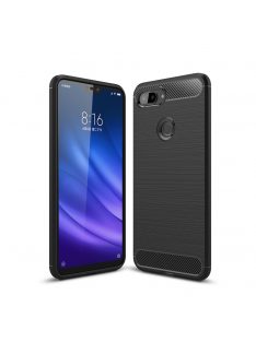   Xiaomi Mi 8 Lite / Mi 8 Youth Szilikon Tok Ütésállókivitel Karbon Mintázattal Fekete