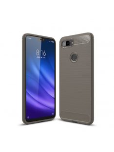   Xiaomi Mi 8 Lite / Mi 8 Youth Szilikon Tok Ütésállókivitel Karbon Mintázattal Szürke