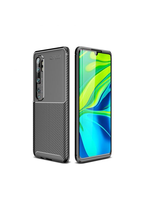 RMPACK Xiaomi Mi Note 10 / Mi Note 10 Pro Tok Szilikon TPU Carbon Fiber - Karbon Minta Fekete