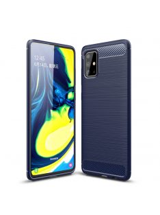   RMPACK Samsung Galaxy A71 Szilikon Tok Ütésállókivitel Karbon Mintázattal Sötétkék