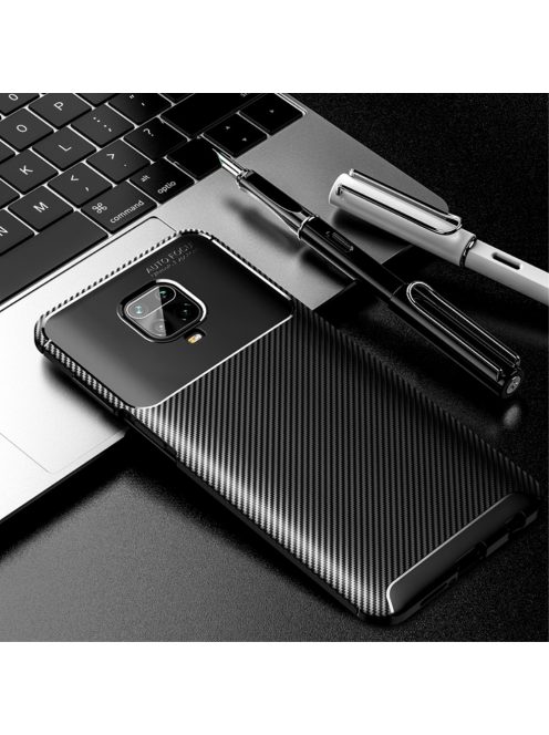 RMPACK Xiaomi Redmi Note 9S / Note 9 Pro Tok Szilikon TPU Carbon Fiber - Karbon Minta Fekete