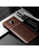 RMPACK Xiaomi Redmi Note 9S / Note 9 Pro Tok Szilikon TPU Carbon Fiber - Karbon Minta Barna