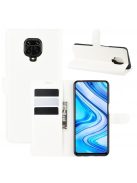 RMPACK Xiaomi Redmi Note 9S / Note 9 Pro Notesz Tok Business Series Kitámasztható Bankkártyatartóval Fehér