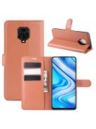 RMPACK Xiaomi Redmi Note 9S / Note 9 Pro Notesz Tok Business Series Kitámasztható Bankkártyatartóval Barna