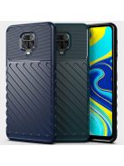 RMPACK Xiaomi Redmi Note 9S / Note 9 Pro Szilikon Tok Twill Ütésálló Thunder Series Kivitel Sötétkék