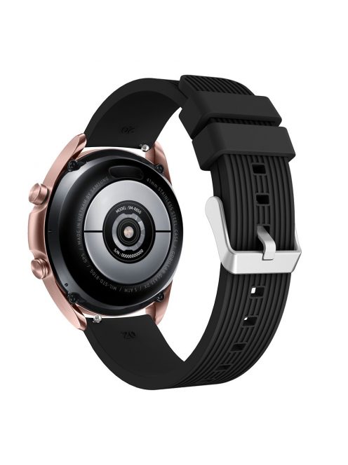 RMPACK Samsung Galaxy Watch 3 41mm Pótszíj Okosóra Szíj Óraszíj Szilikon Sport Style Fekete