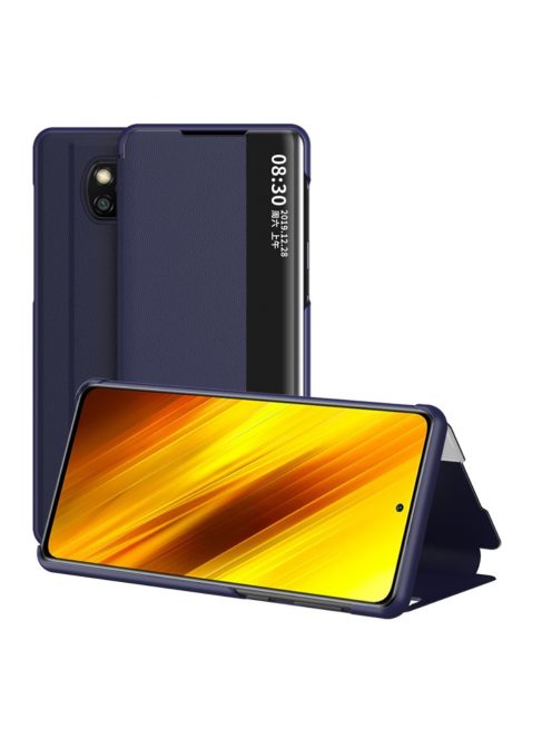 RMPACK Xiaomi Poco X3 Notesz Tok View Window Kitámasztható Kék