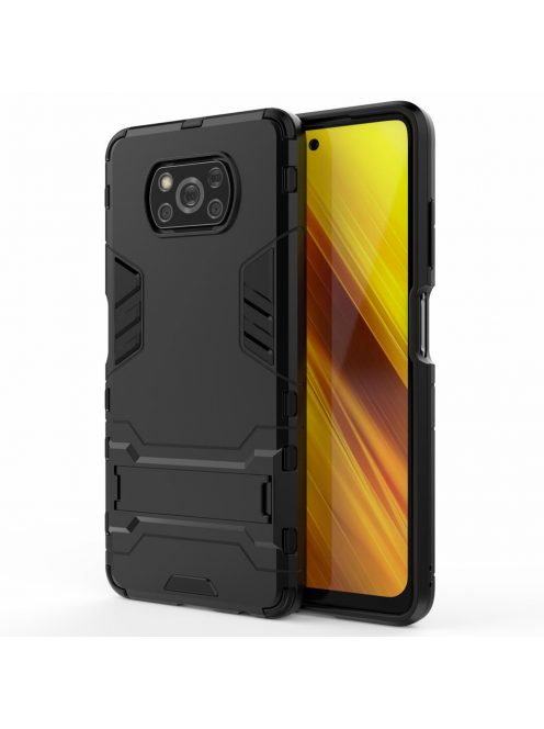 RMPACK Xiaomi Poco X3 Tok 2in1 Ütésálló - Kitámasztható TPU Hybrid Fekete