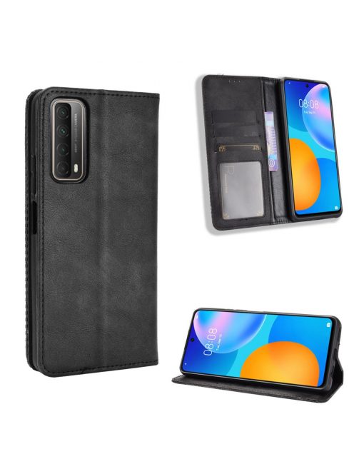 RMPACK Huawei P Smart 2021 Notesz Tok Retro Style Fekete