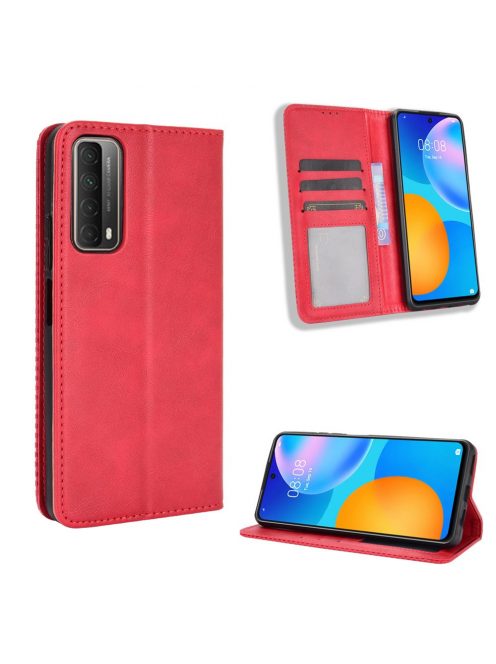 RMPACK Huawei P Smart 2021 Notesz Tok Retro Style Piros