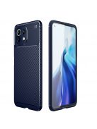 RMPACK Xiaomi Mi 11 Lite 4G/5G Szilikon TPU NEW Carbon Fiber - Karbon Minta Sötétkék