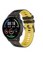 RMPACK Xiaomi Mi Watch Óraszíj Szilikon Pótszíj Sport Style Fekete/Sárga