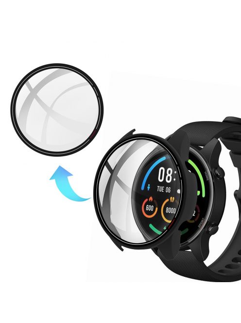 RMPACK Xiaomi Mi Watch Védőkeret Protetive Cover 2in1 Üvegfóliával Tempered Glass 2in1 Fekete