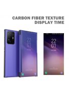 RMPACK Xiaomi 11T / 11T Pro Notesz Tok Carbon Fiber Series Karbon Mintázattal Kitámasztható View Window Sárga