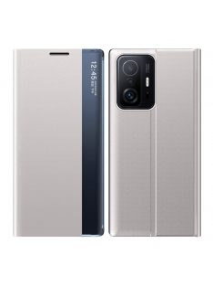   RMPACK Xiaomi 11T / 11T Pro Notesz Tok ELEGANT Style Ablakos View Window Series Kitámasztható Ezüst