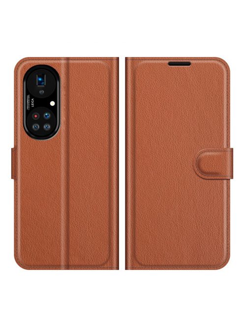 RMPACK Huawei P50 Pro Notesz Tok Business Series Kitámasztható Bankkártyatartóval Barna