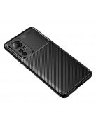 RMPACK Xiaomi 12/12X Tok Szilikon TPU NEW Carbon Fiber - Karbon Minta Fekete