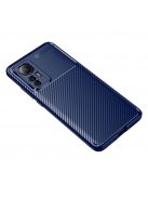 RMPACK Xiaomi 12/12X Tok Szilikon TPU NEW Carbon Fiber - Karbon Minta Sötétkék