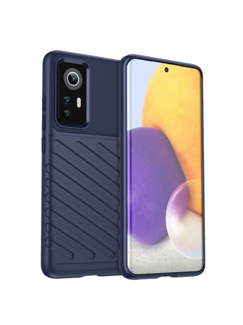 RMPACK Xiaomi 12/12X Szilikon Tok Twill Ütésálló Thunder Series Kivitel Kék