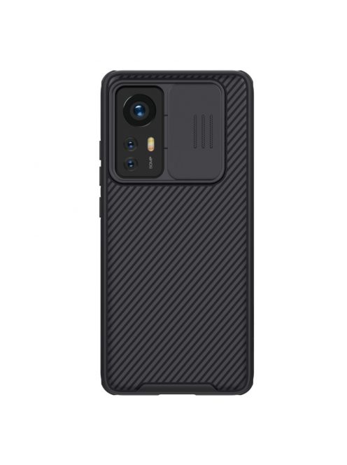 RMPACK Xiaomi 12/12X Tok Ütésállókivitel Nillkin Camshield Pro Series Lencsevédővel Hybrid Fekete