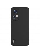 RMPACK Xiaomi 12/12X Szilikon Tok IMAK UC-4 Soft TPU Kameralencse Védelemmel Fekete