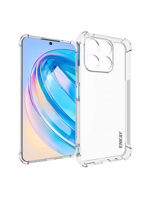 RMPACK Honor X8a Szilikon Tok Ütésállókivitel ENKAY Kamera Lencse Védő Kerettel Drop-Proof Áttetsző