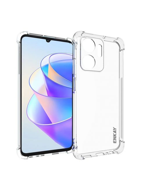 RMPACK Honor X7a Szilikon Tok Ütésállókivitel ENKAY Kamera Lencse Védő Kerettel Drop-Proof Áttetsző