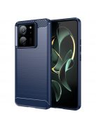 RMPACK Xiaomi 13T 5G / 13T Pro 5G Szilikon Tok Ütésállókivitel Karbon Mintázattal Sötétkék