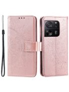 RMPACK Xiaomi 13T 5G / 13T Pro 5G Notesz Tok Mintás Mandala Style Kitámasztható Bankkártyatartóval Rózsaarany