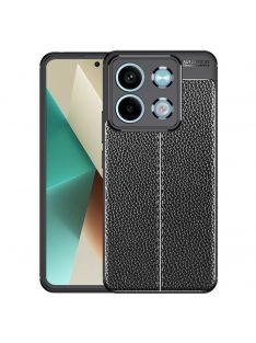   RMPACK Xiaomi Redmi Note 13 5G  Szilikon Tok Bőrmintázattal TPU Prémium Fekete   