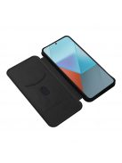 RMPACK Xiaomi Redmi Note 13 5G Karbon Mintás Notesz Tok Kitámaszható Fekete