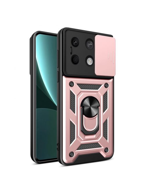 RMPACK Xiaomi Redmi Note 13 5G Ütésálló Tok Camshield Gyűrűs - Ring Style Rózsaarany