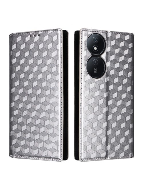 RMPACK Honor X7b Notesz Tok Rhombus Style Mágneses Kitámasztható Ezüst