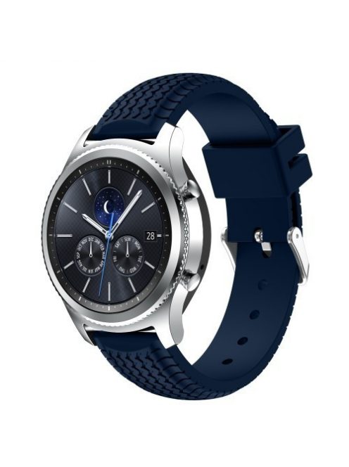 Samsung Gear S3 Classic / Frontier Szilikon Óraszíj - Pótszíj Tyre Style Sötétkék